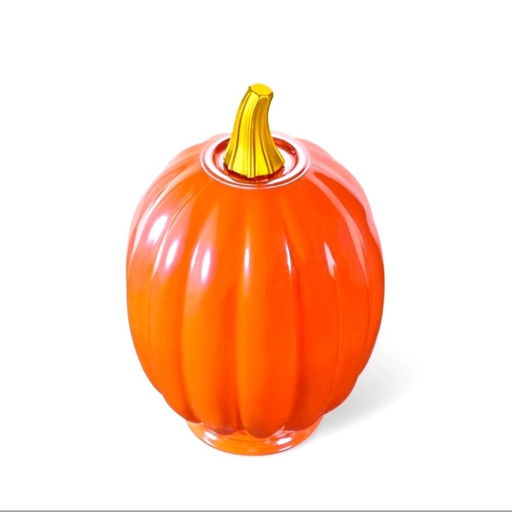 3 for $15 SALE Target Bullseye Orange Iridescent Glass Pumpkin, w/ Gold Stem - Picture 5 of 6
